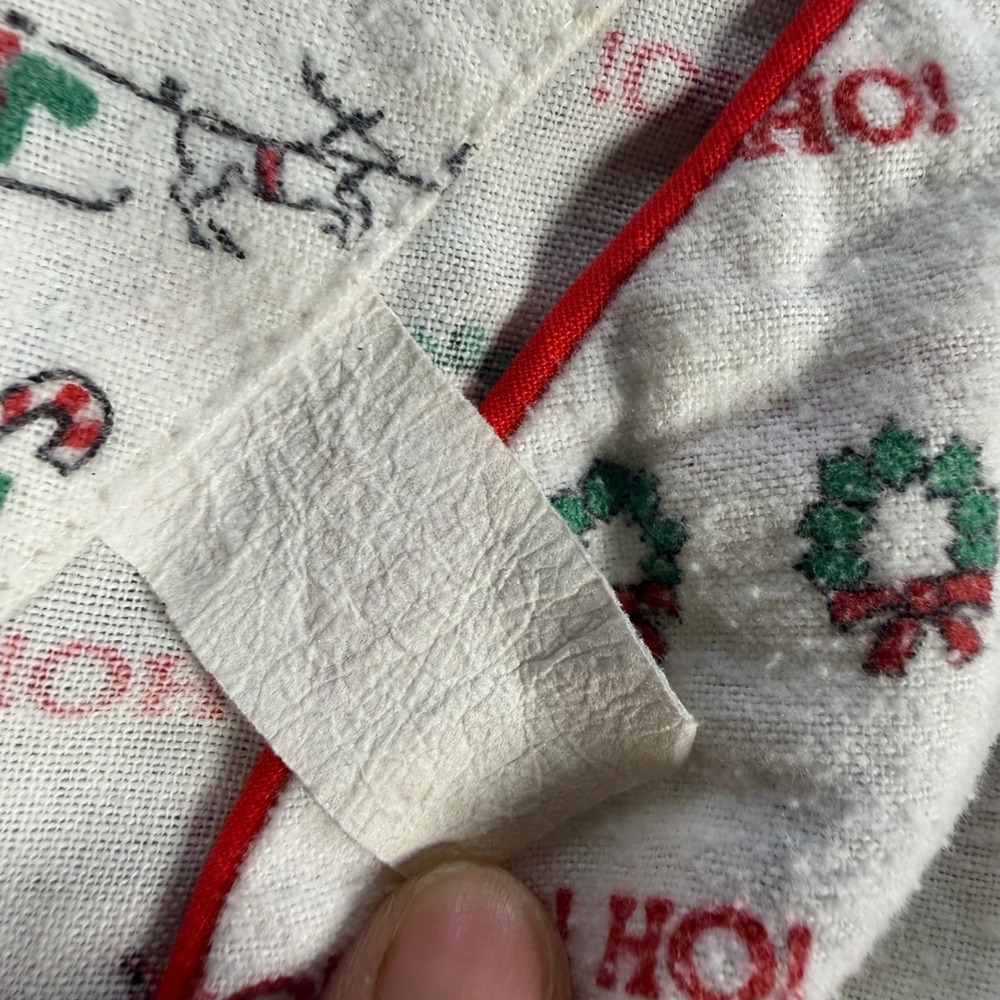 Vintage Oscar de la Renta Christmas Flannel Nightgown White Red L Grandmacore - Picture 7 of 9